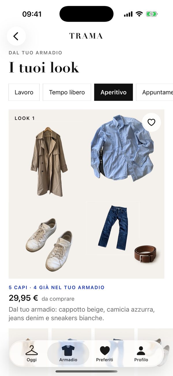 Schermata: look con i tuoi capi